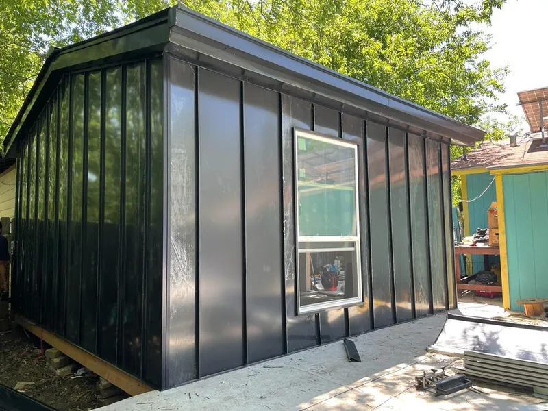 Black standing seam metal wall panels for Metal Roof Installation in Live Oak